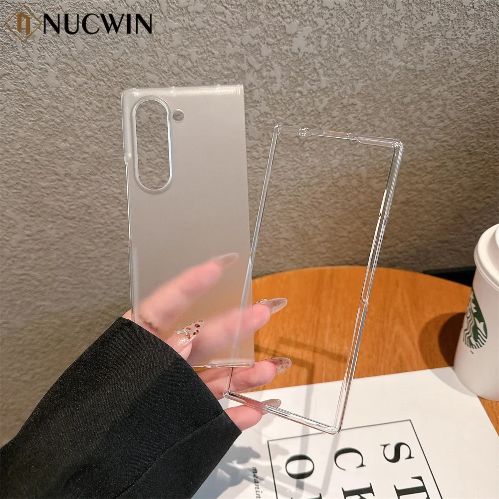 Роскошный жесткий прозрачный защитный чехол для телефона Samsung Galaxy Z Fold 6 матовый