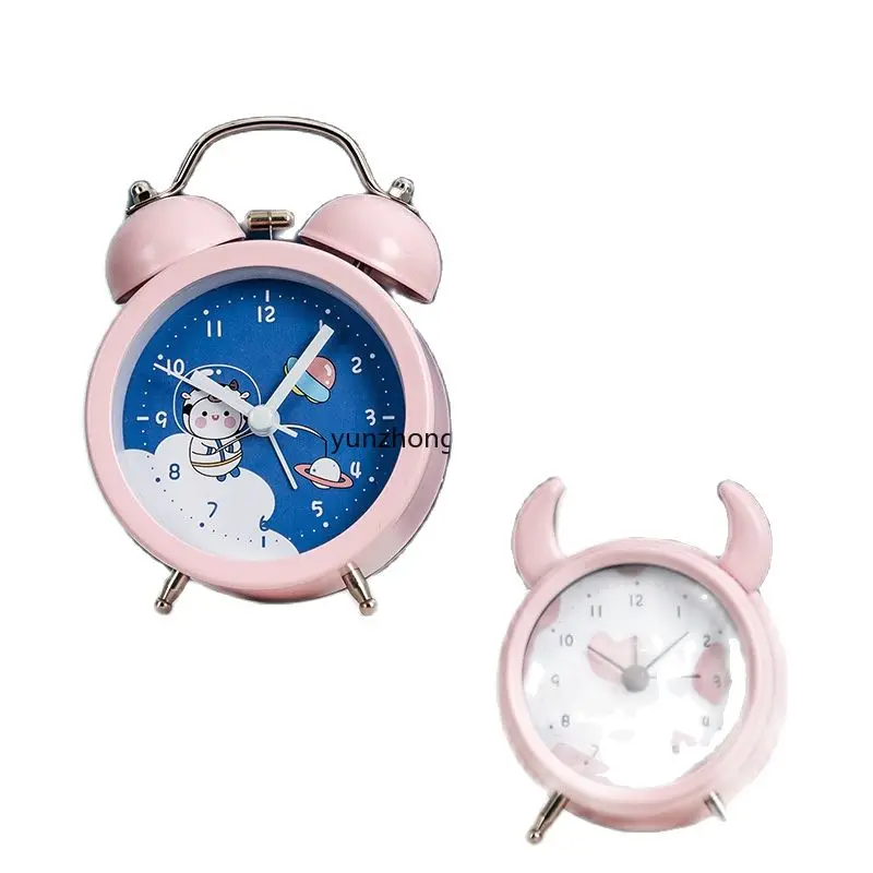 

Мультяшный детский будильник с большим объемом, маленький будильник, многофункциональный прикроватный будильник для учеников начальной и ...