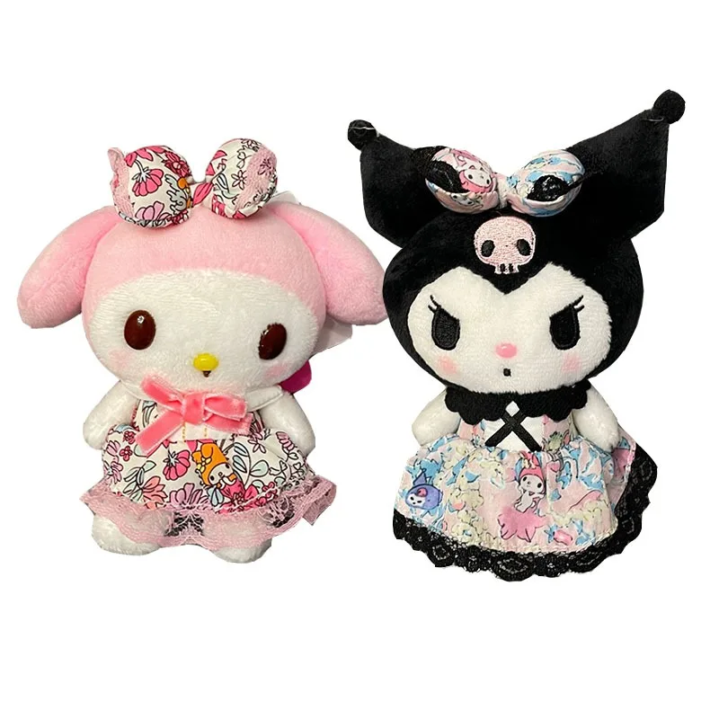 Kawaii Animation Sanrio Melody Stuffed toy Doll Cartoon Kuromi Plush Keychain Backpack Pendant Accessories Girl Holiday Gift