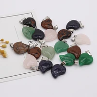 7pcs random natural stone pendant heart shaped small pendant for jewelry making diy bracelet earrings necklace accessory