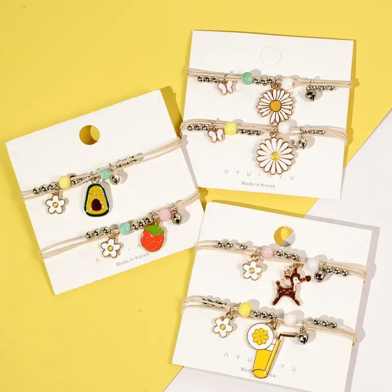

2023 New Creative Fashion Bracelet Female Cartoon Woven Ceramic Hand Woven Bracelet Friendly Couple Student Gift Jewelry