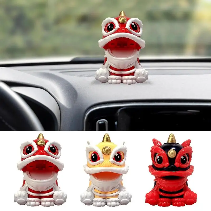 

Car Dashboard Decorations Funny Solar Power Desk Decor Dashboard Crafts Lion Ornament Chinese Decorations Interior Accessories