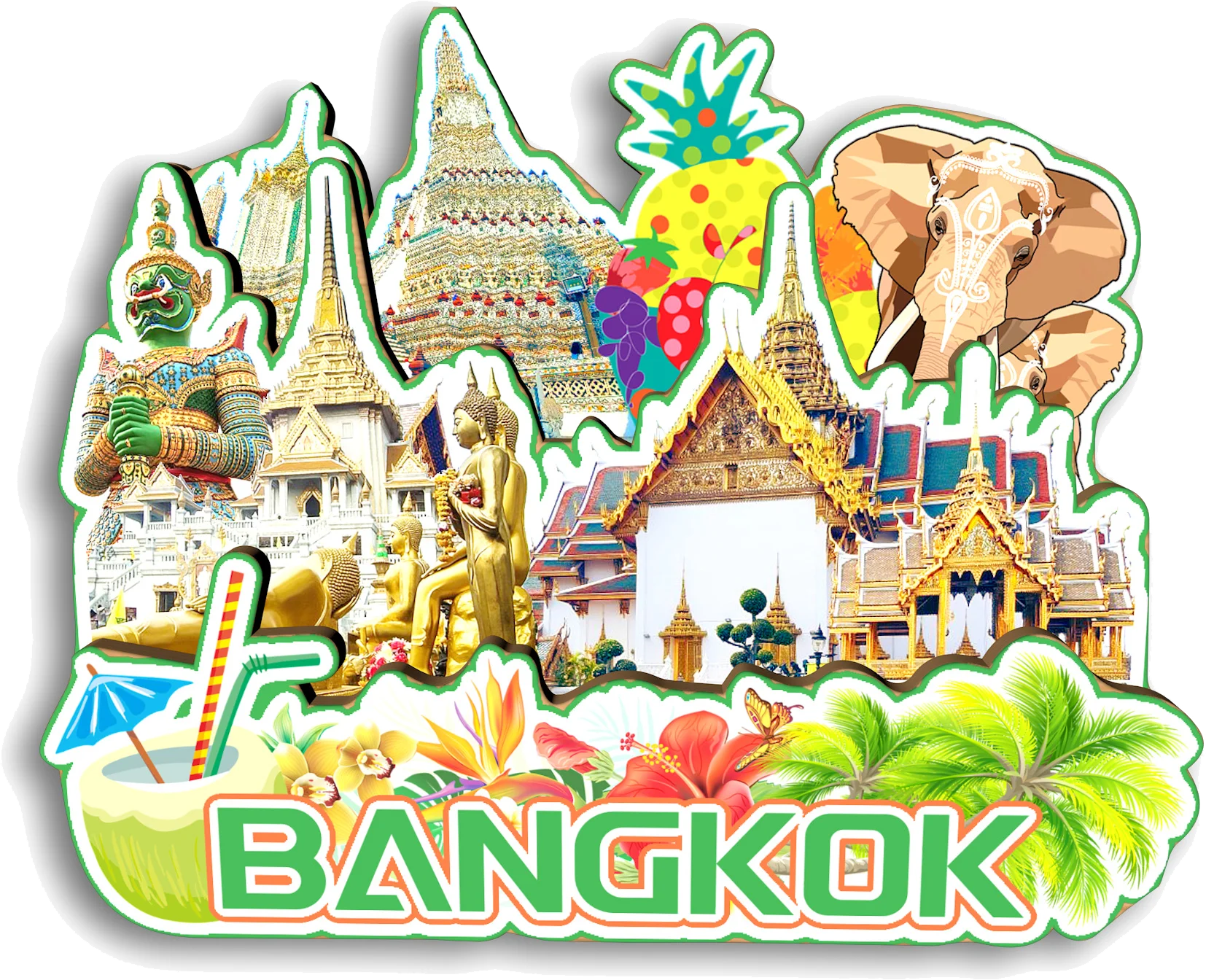Фото Bangkok Phuket Chiang Mai Krabi Pattaya Таиланд Магнит на холодильник Путешествия Сувенир Подарок Декоративная наклейка на холодильник ручной работы №4