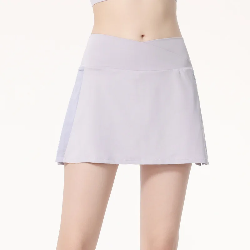 

aIo Yoga Summer Anti Glare Sports Short Skirt Women High Waist Yoga Pants Quick Drying Hip Lifting Running Fitness Tennis Skirt