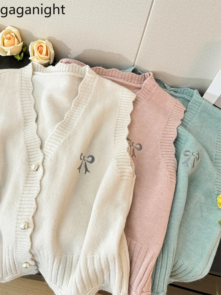 Gaganight женский жилет с бантом и V-образным вырезом кружевной без рукавов Новинка