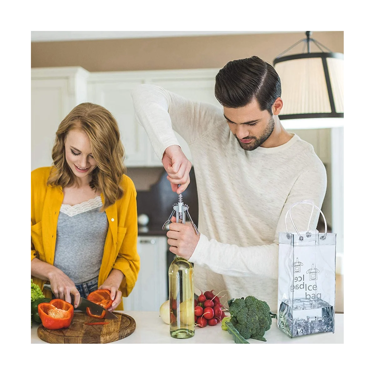 

Портативный складной прозрачный винный мешок с ручкой для мороженого, для улицы, шампанского, холодного пива, 2 упаковки