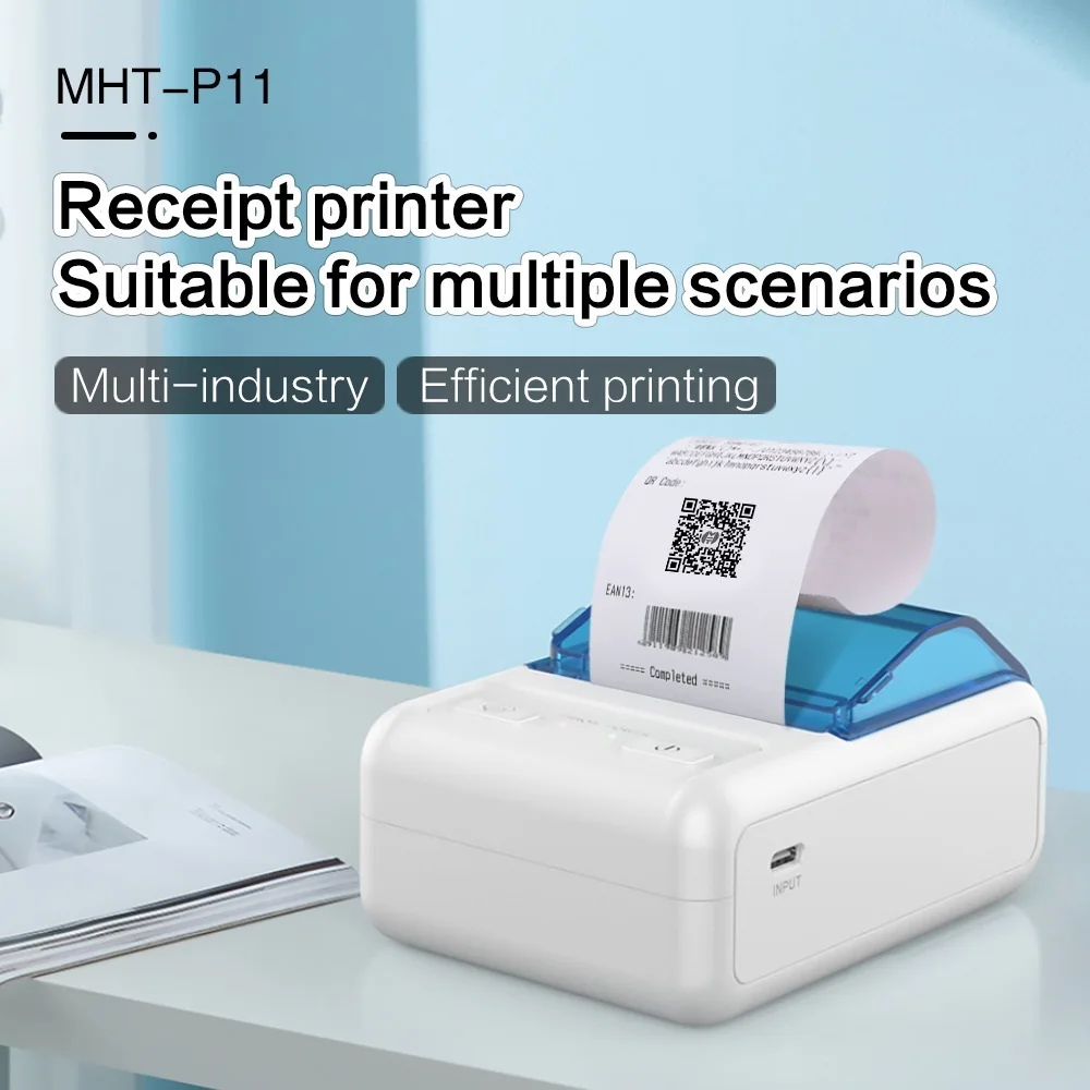 

Mini Thermal Printer 2 inch Wireless USB Receipt Bill Ticket Printer with 58mm Paper Compatible iOS Android Windows Label Printe