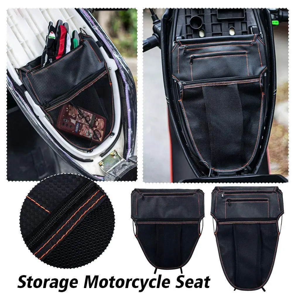 

Сумка для хранения на сиденье мотоцикла, черный материал против царапин, сумка для электромобиля, велосипеда, сумка-ведро, устойчивая к загрязнениям для скутера I1Y2