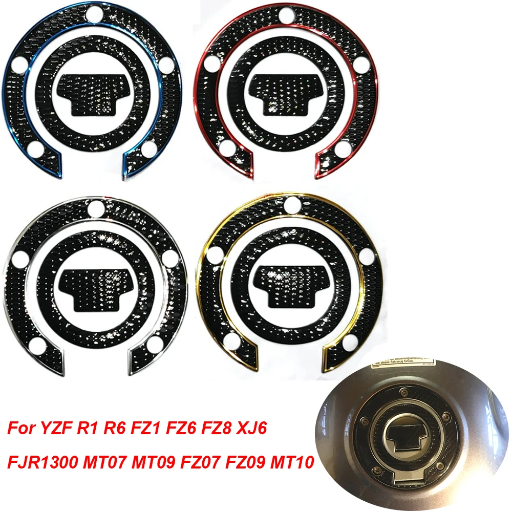 Motorcycle Gas Oil Fuel Tank Cap Sticker Decal Cover Pad For Yamaha YZF R1 R6 FZ1 FZ6 FZ8 XJ6 FJR1300 MT07 MT09 FZ07 FZ09 MT10