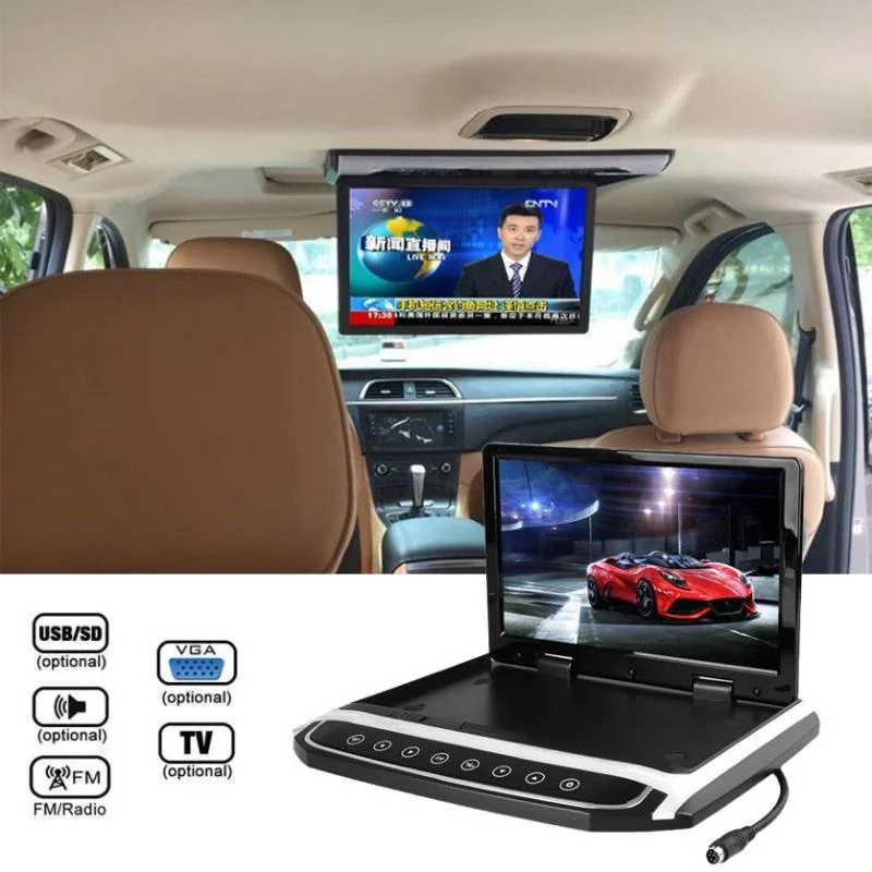 

10.2 inch Car Flip Down Monitor TFT LCD Monitor Wide Screens TV DC 12V Car Roof Mounted Car HD screen TF card slot
