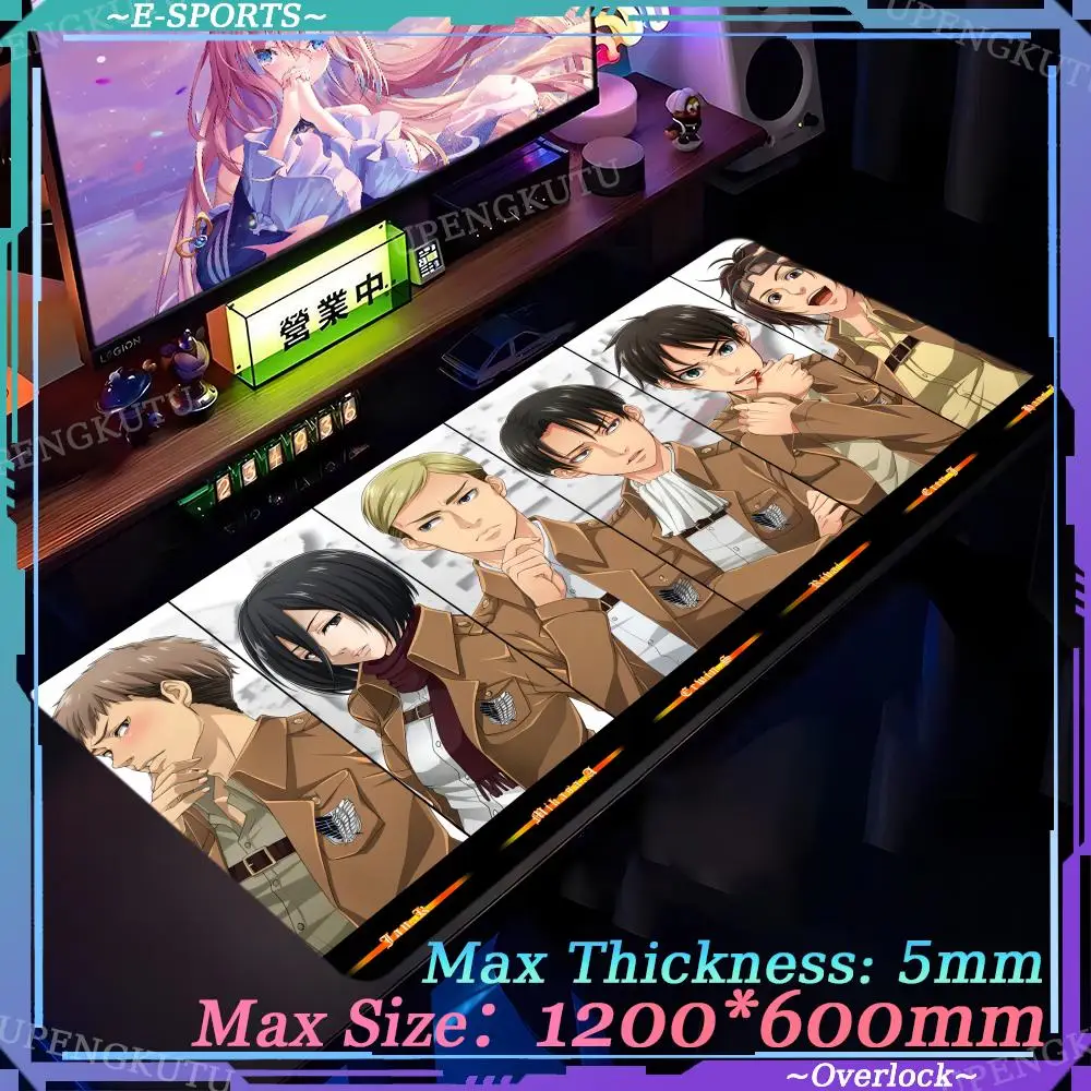 Game A_Attack on Titan Anime Desktop Protective Pad Locking MousePad Accessories Cute Table Mat Oversized Mouse