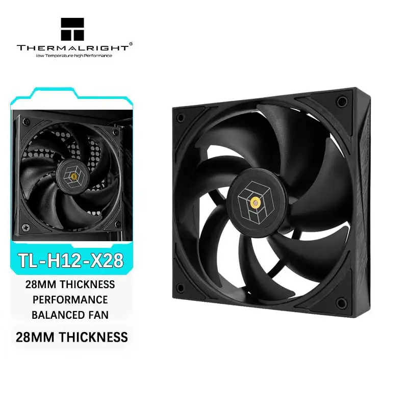 Фото Thermalright TL-H12-X28, толщина 28 мм, сбалансированный вентилятор, трехфазный шестиполюсный двигатель, серия ROYAL PRETOR, вентилятор шасси 12 см №1