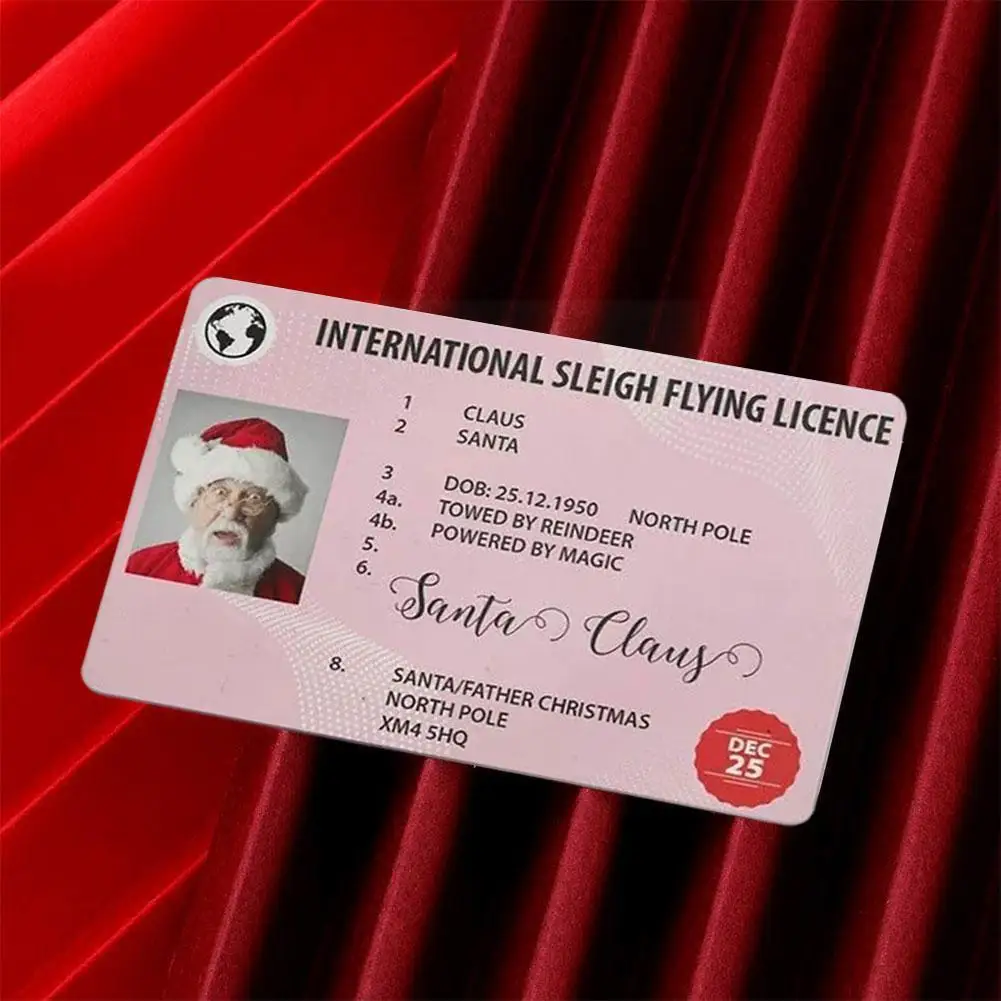 

10pcs Christmas Card Santa Claus Sleigh Flying Licence Xmas Diy Toy Hanging Tree Pendants Decoration Kids A4e7