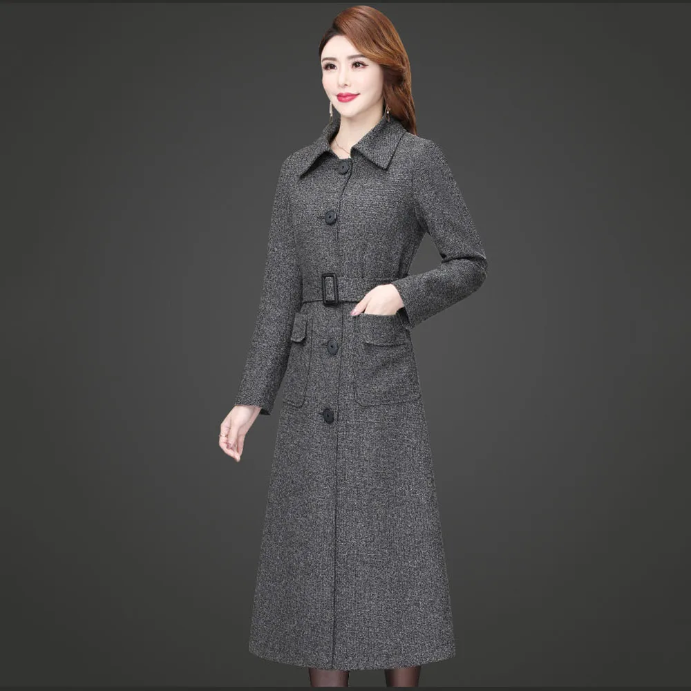 Высококачественная модная женская ветровка новое осенне-зимнее длинное пальто