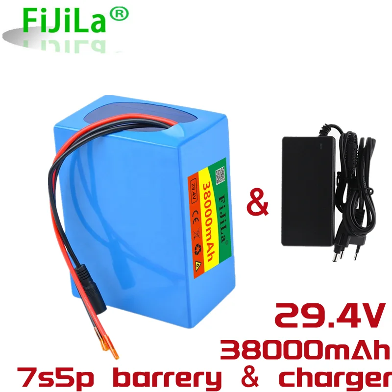 

24V 38Ah 7S5P Batterij 250W 29.4V 38000Mah Lithium Ion Batterij Voor Rolstoel Elektrische Fiets Pak met Bms + Lader