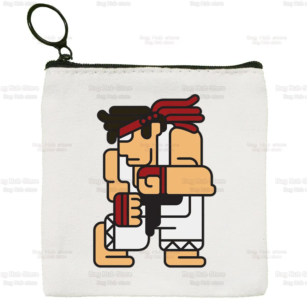 Street Fighter No Parking Violators Will Be Destroyed Women's Bag Pure White Bag Handmade Cloth Bag Coin Purse Bag Handbag