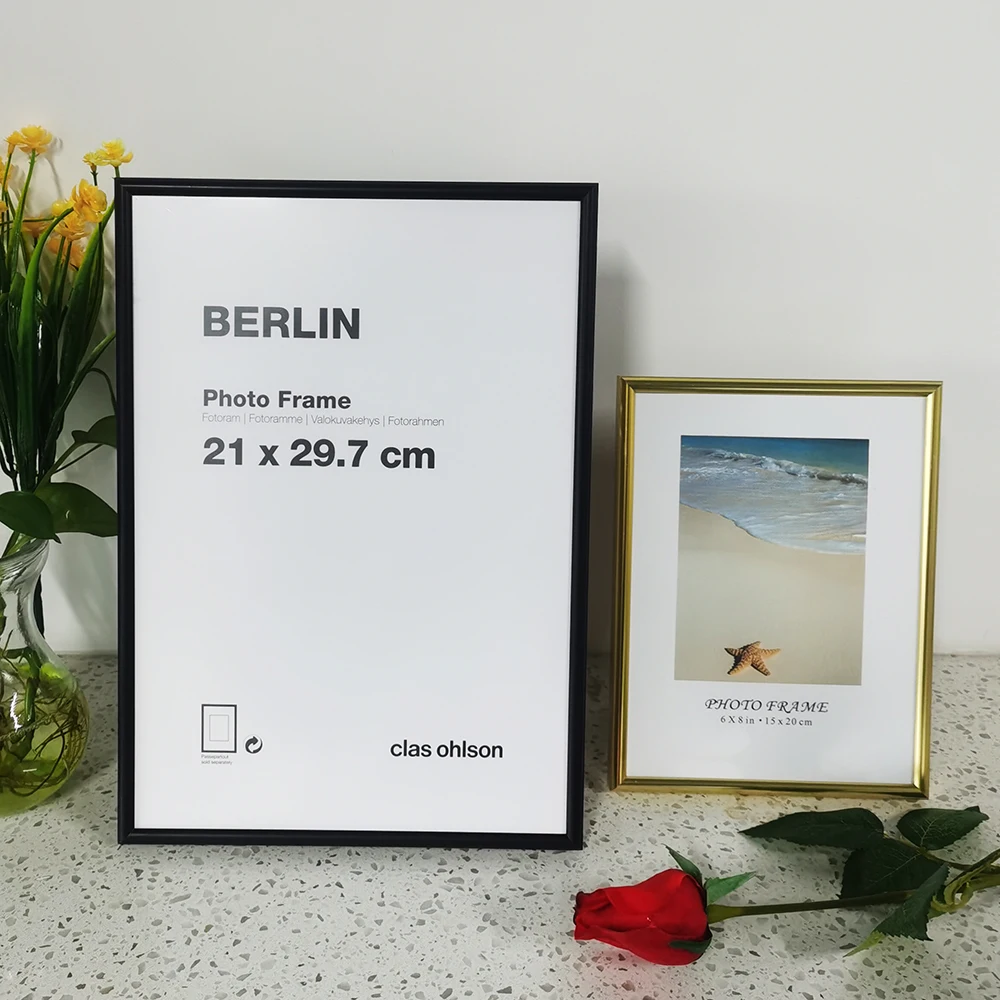 

Aluminum Picture Frame Classic Certificate Frame For Wall Hanging With Plastic Glass Metal Photo Frame For Pictures Poster Frame