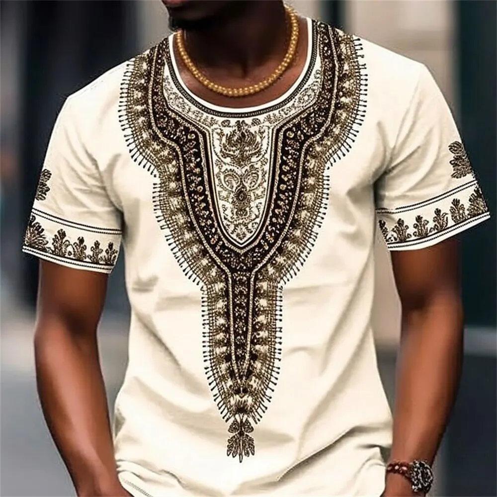 

African Ethnic 3D Printing T-shirt New Men's and Women's O-Neck Short Sleeve T-shirt Retro Street Wear T-shirt