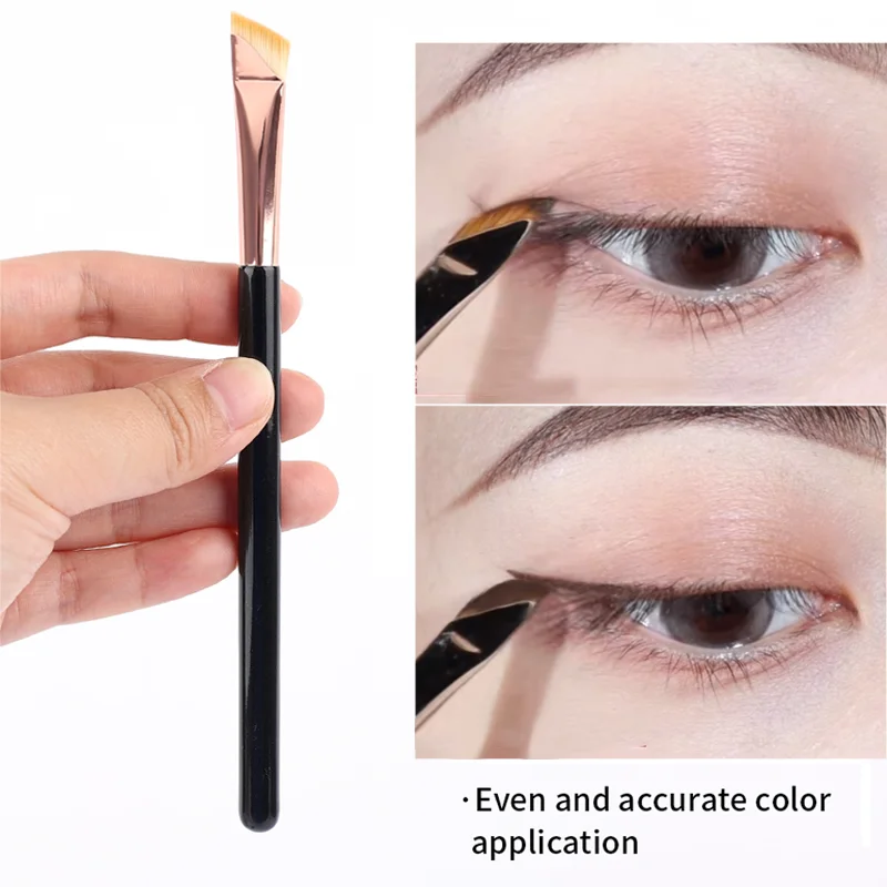 

Angled Eyeliner Brush High Quality Flat Scythe Shaped Portable Eyebrow Contour Makeup Brushes Professional Soft Eye Make Up Tool