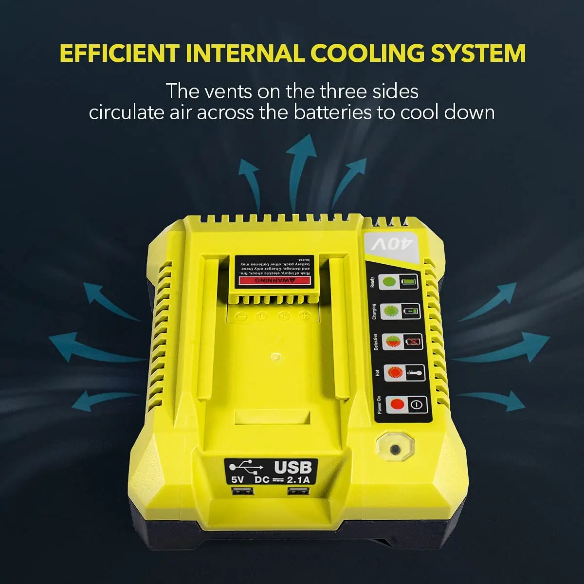 OP401 Сменное зарядное устройство совместимое с литий-ионным Ryobi 40 вольт OP4015 OP4026