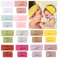 mom mother daughter kids baby girl bow headband solid color head hair band accessories parent child family headwear 2pcsset