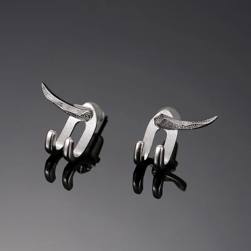 

Hot 2023 New Trend Hook Paw Earrings for Men Personality Hip-hop Pair Stainless Steel Stud Earrings Male Women's party Jewelry