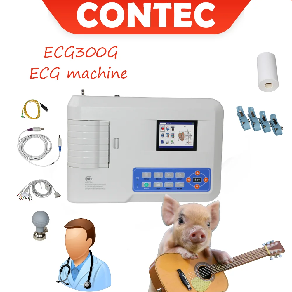 

Цифровой Электрокардиограф CONTEC ECG300G, 3 канала, 12 выводов, ЭКГ/ЭКГ