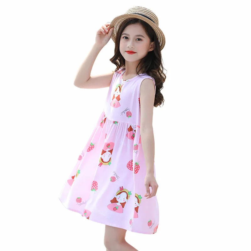 Шифоновые платья без рукавов с цветочным принтом для девочек-подростков