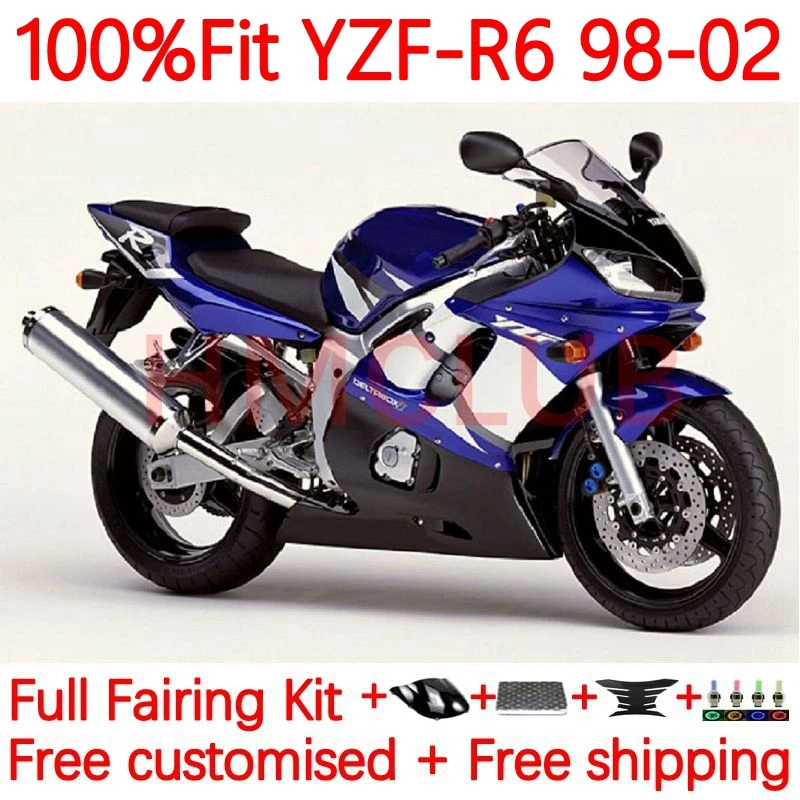 

Injection For YAMAHA YZF-R6 YZF R6 600 CC R 6 YZFR6 1998 1999 2000 2001 2002 YZF600 98 99 00 01 02 Fairings 7No.0 Blue White