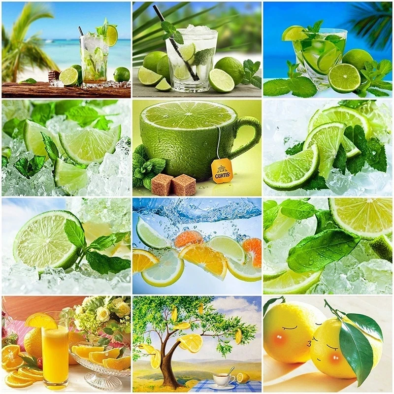 

Diy Diamond Painting Fruit Lemon Full Square Diamond Embroidery Decor Home Resin Drill Crystal Picture Of Rhinestone Gifts Mk741