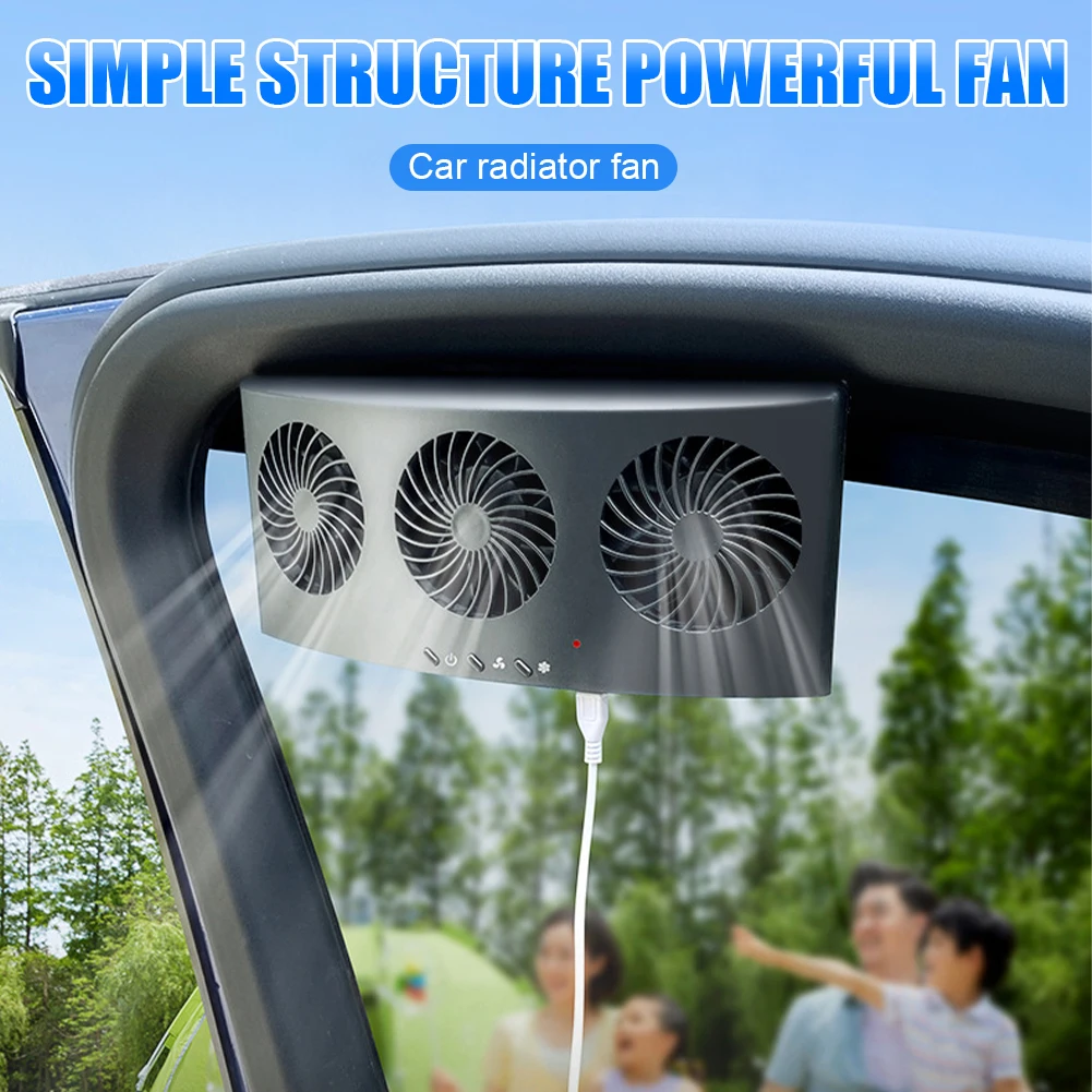 

Ventilator 3 Air Outlet Exhaust Fan Cooling Electric Fan is Suitable for Kitchen and Car Exhaust Cooling Interior Accessories