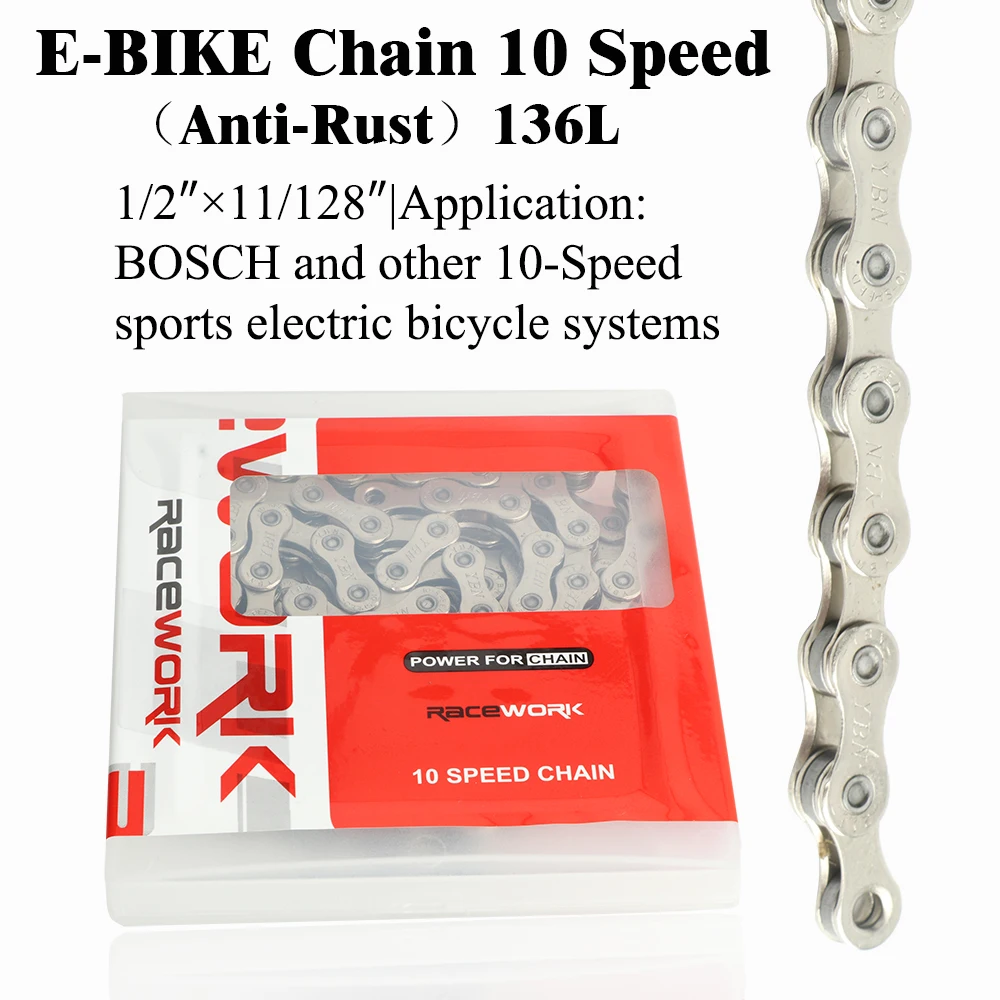 E-Bike Chain 8 9 10 12 Speed Electric Sport Bicycle Chains 136 Links Anti-Rust Ebike Parts With Magic Buckle
