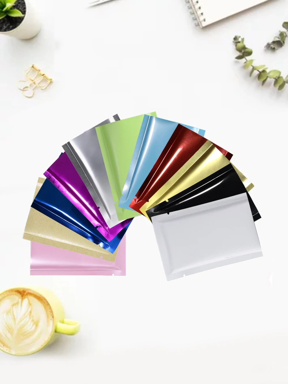 100 шт. матовая белая термосвариваемая плоская упаковка майларовый мешочек с