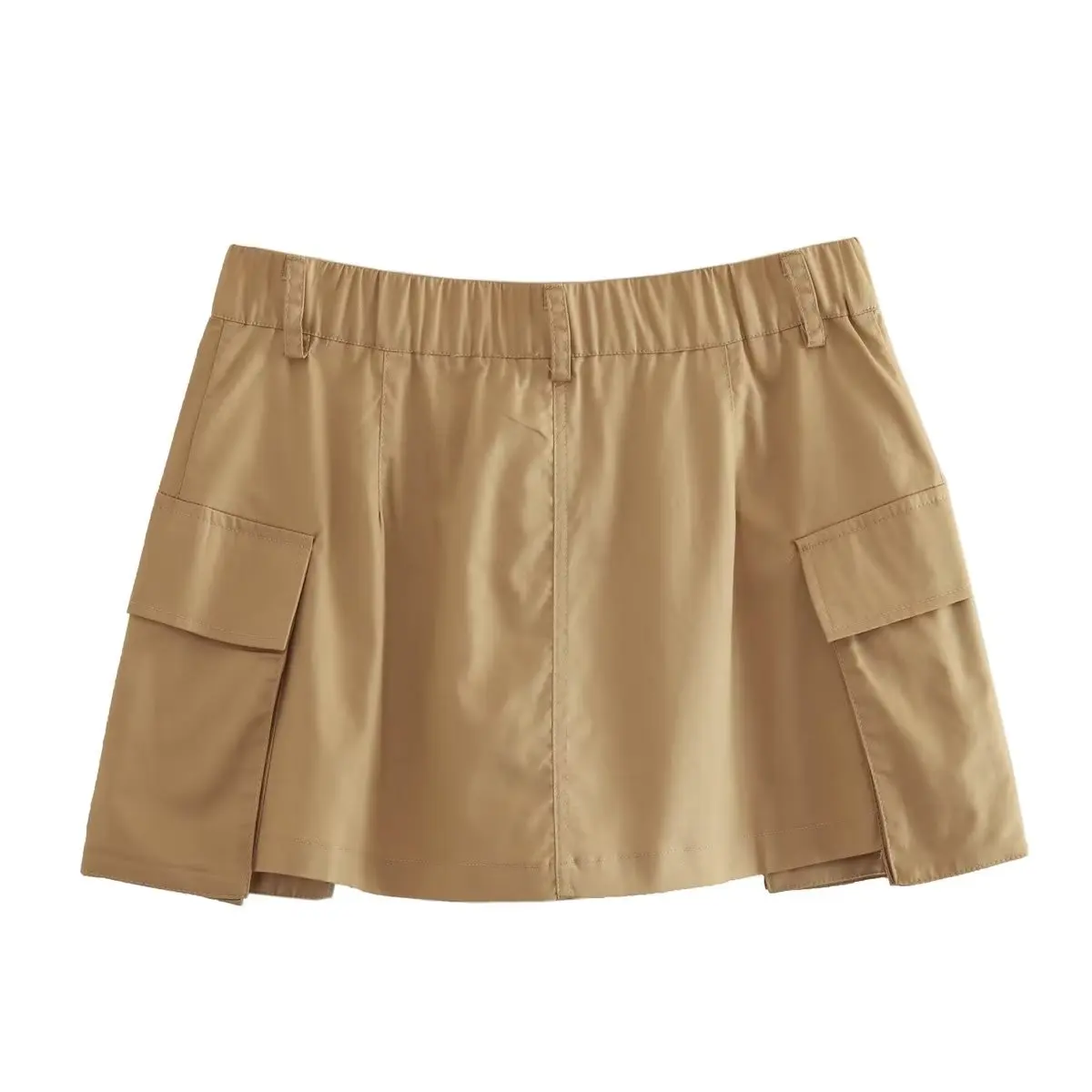 Dave&Di Ins Fashion Blogger High Street Sexy  Shorts High Waist Pocket Cargo  Bermuda Khaki Retro Culottes Women
