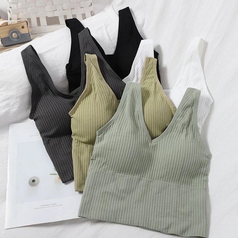 

Sport Vest Top Women Sports Bra Running Fitness Bras New Sexy Push UP Wrapped Top Underwear Sleeping Brassiere Wireless Yoga Top