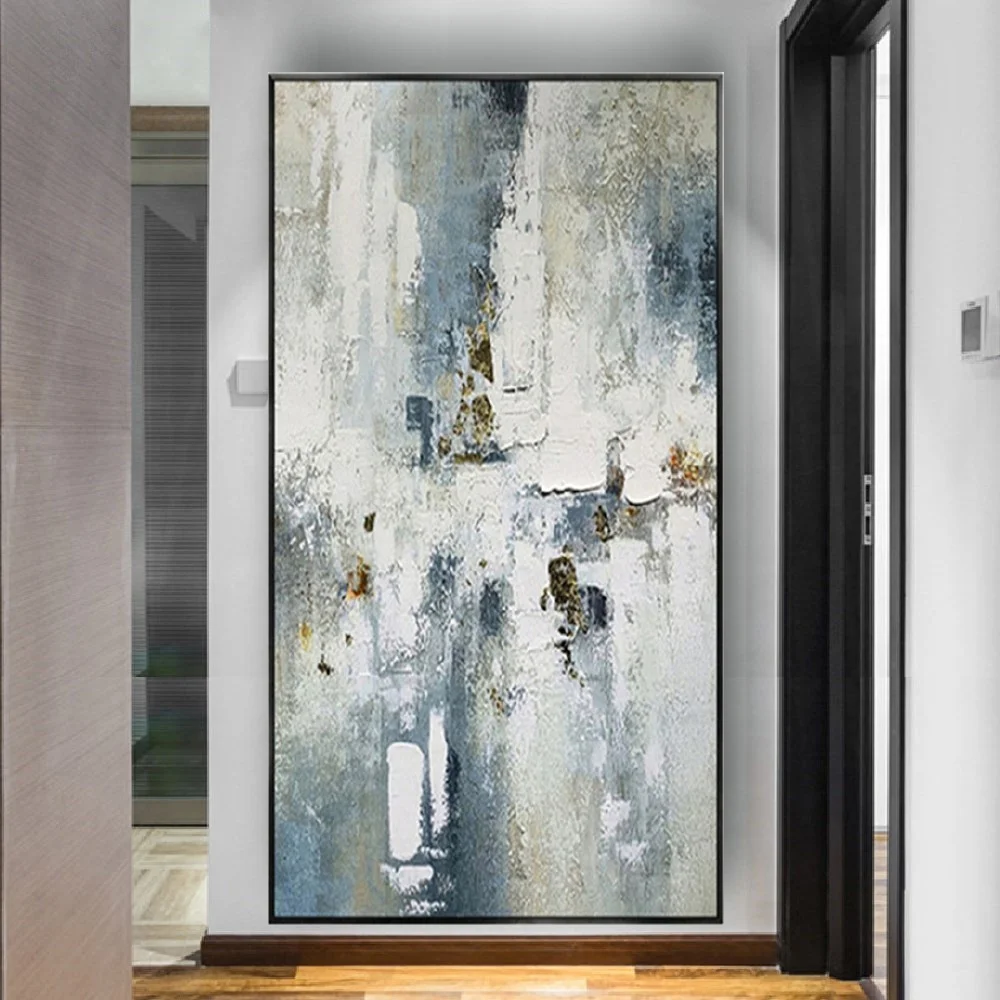 

Hand-Painted Traditional Fabric Canvas Poster Abstract Oil Painting Real Texture Wall Art Pistol Modern Home Decor Mural Live