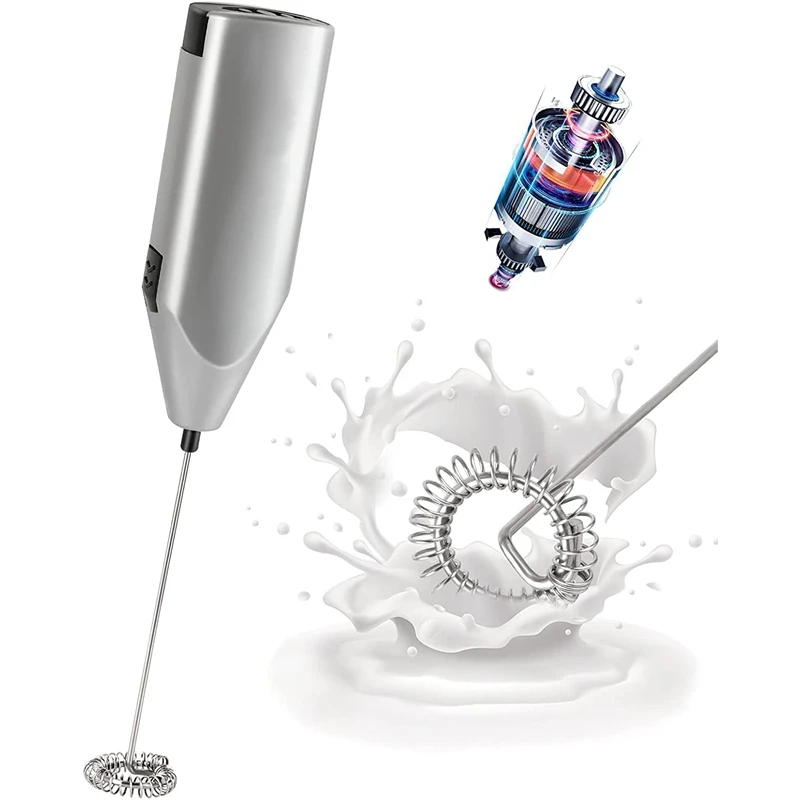 Milk Frother Quiet Hand Held Frother Whisk High Powered Mini