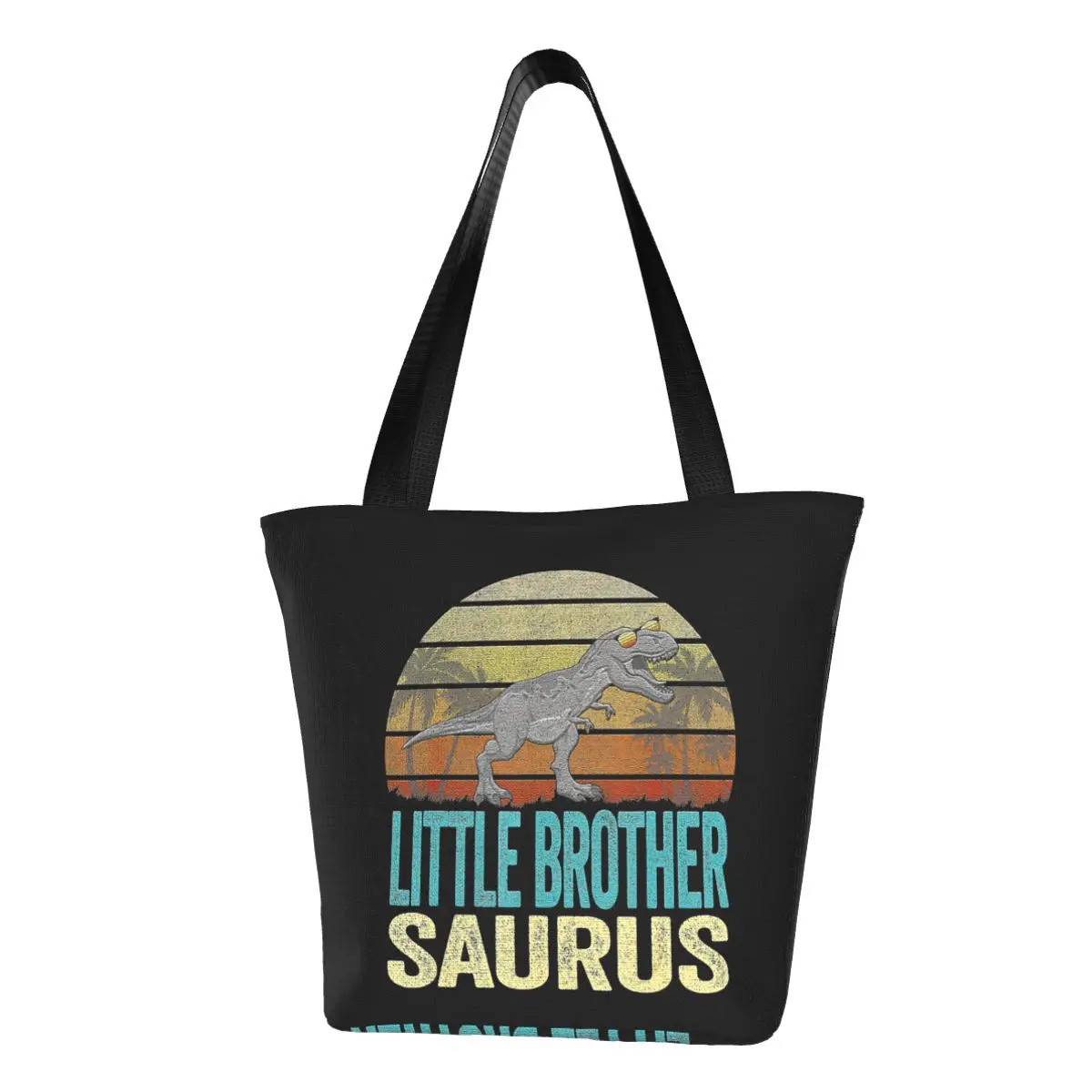 Портативная сумка для покупок с изображением маленького братья, динозавра Рекс, маленького брата, вместительная сумка