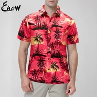 euow hawaiian shirt 2022 men clothing summer casual beachwear mens t shirts oversized aloha shirt loose button camisas us 3xl