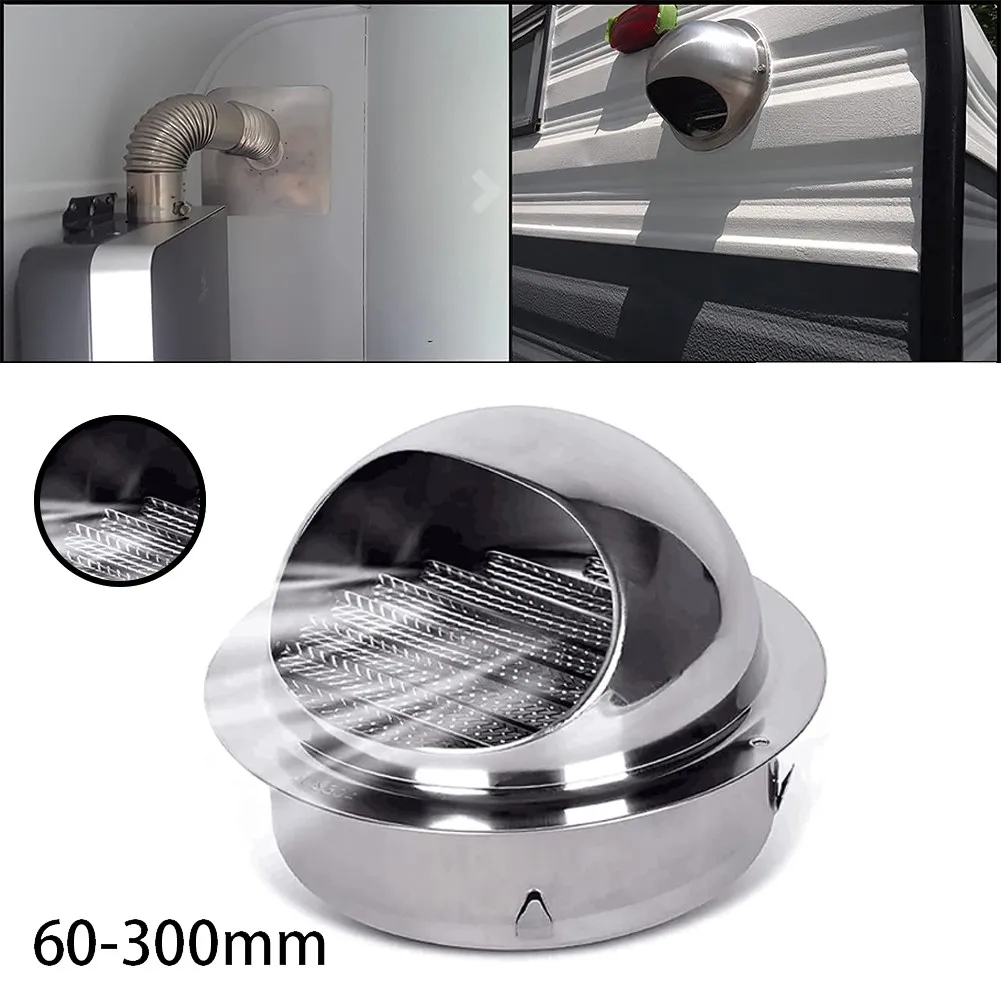 

1Pcs 60/70/80mm Air-Vent Grille Stainless-Steel Ox Head External Exhaust Fan Wall Cover Rain Cap Air Outlet Grille Round Brush