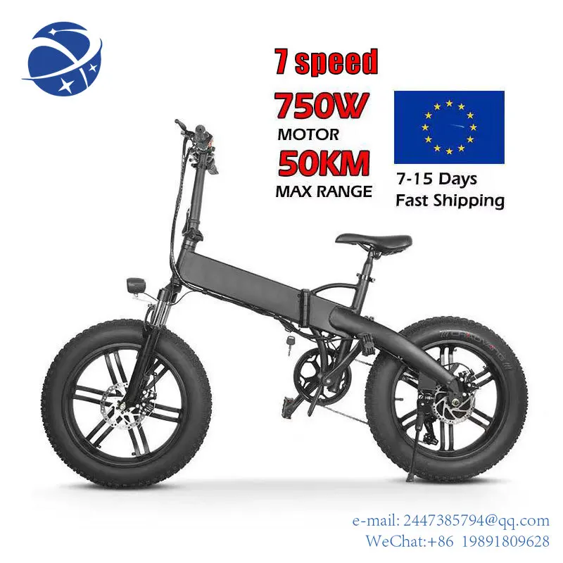 

Yun YiMK012 Folding Electric Bike Bicycle Fat Tire Eu Warehouse 36V 10.4Ah 500W 20 Inches Hidden Battery Fast Ebike For Adult