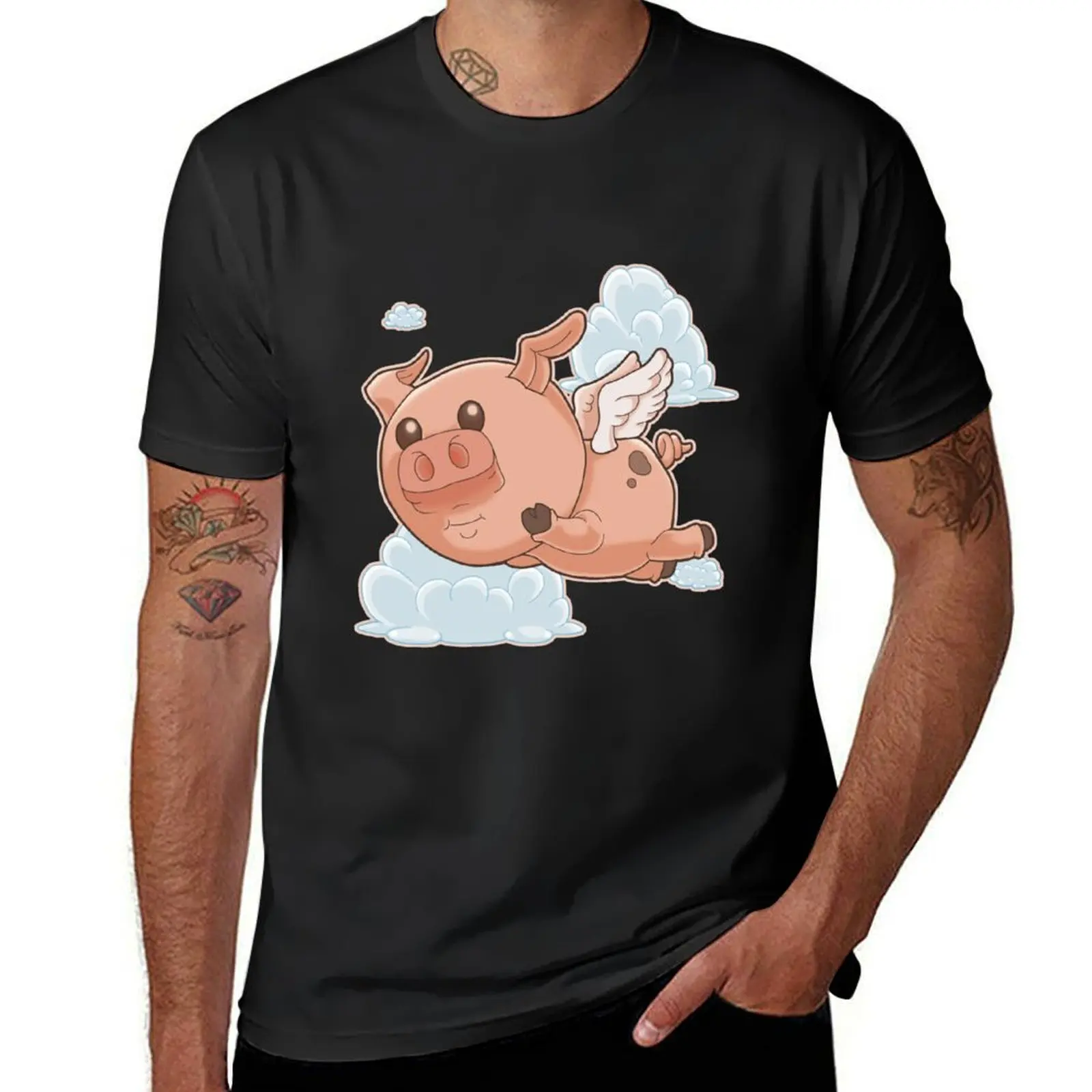 Футболка с надписью Pig Can Fly