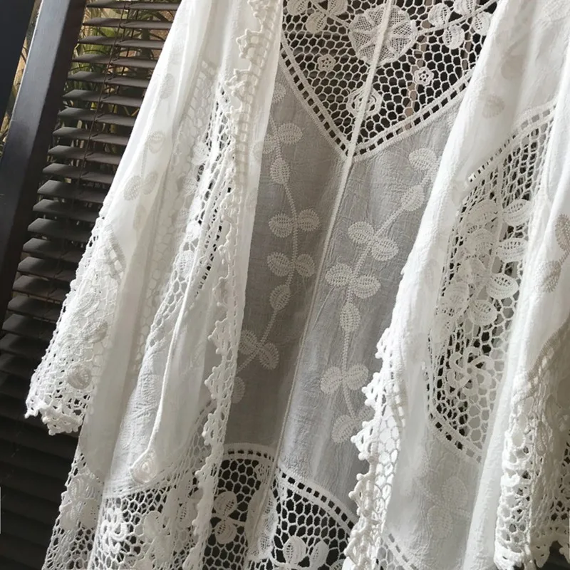 Женский летний купальник накидка кружевной кардиган Солнцезащитная блузка с