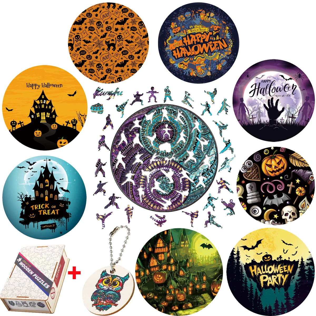 Уникальная деревянная головоломка серии Хэллоуин таинственные подарки для