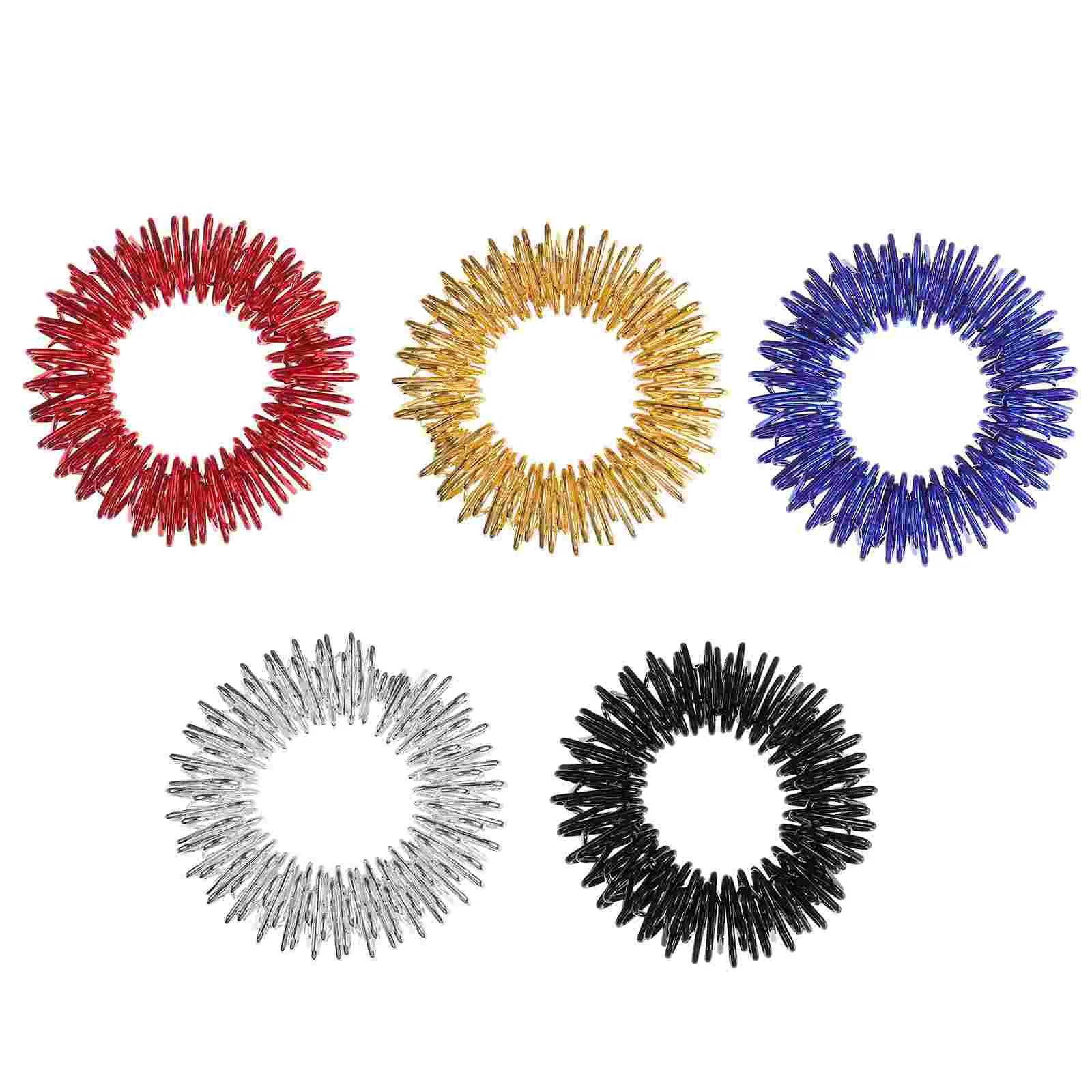 

5pcs Durable Flexible Acupressure Rings Spiky Finger Ring for Adults Teens