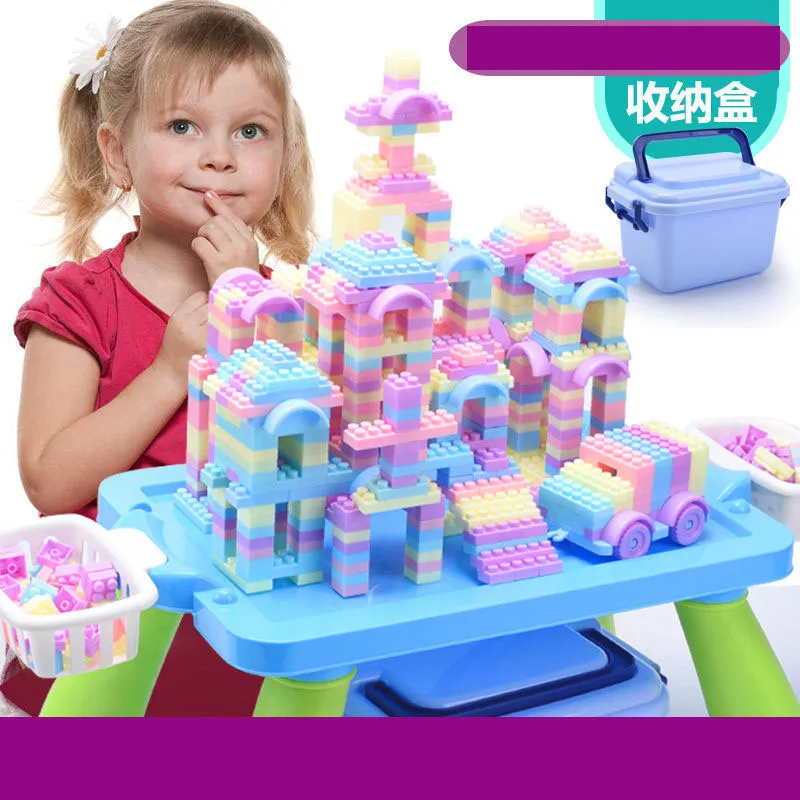 

2023 New Cute Baby Blocks 4-6 Years Old Baby Toys Soft Glue Large Particles Assembled Boys and Girls Puzzle