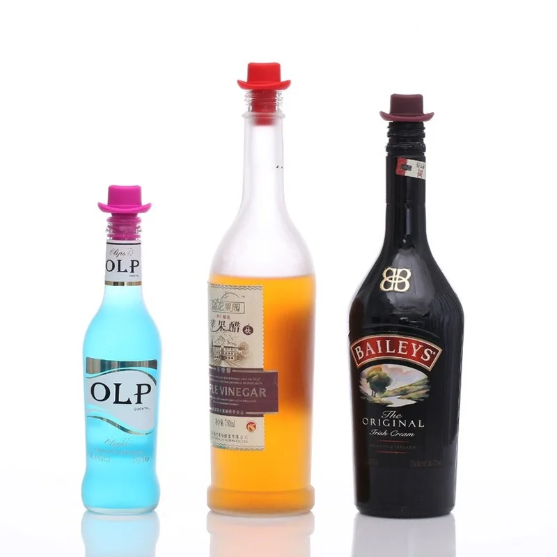

Creative Cowboy Hat Shape Wine Bottle Stopper Multicolor Food Grade Silicone Fresh-keeping Funny Bottle Wine Stopper Silicone