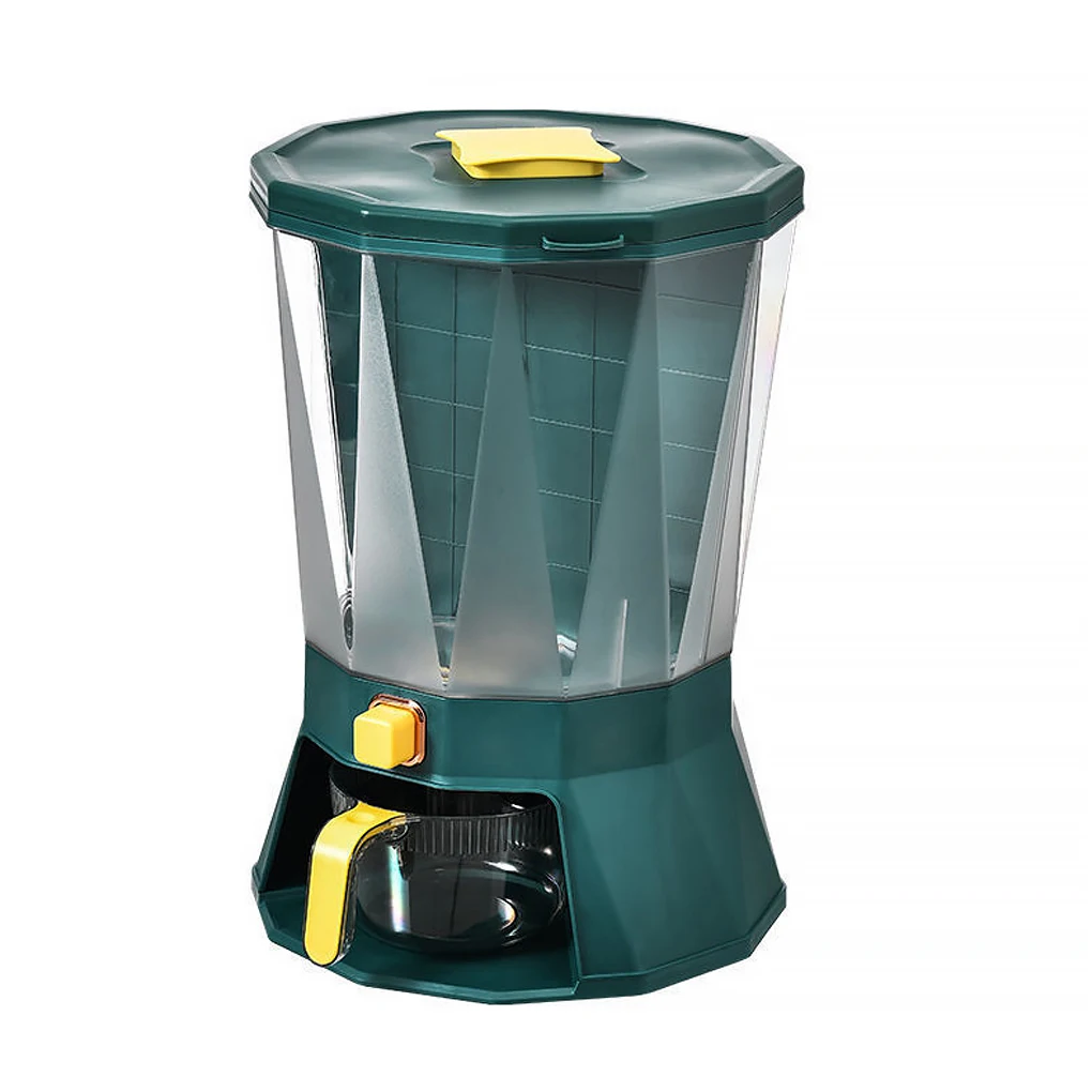 

Grain Container Kitchen 360° Rotating Storage Box Compartment Dispenser Bucket Countertop Organizer with Measuring Cup