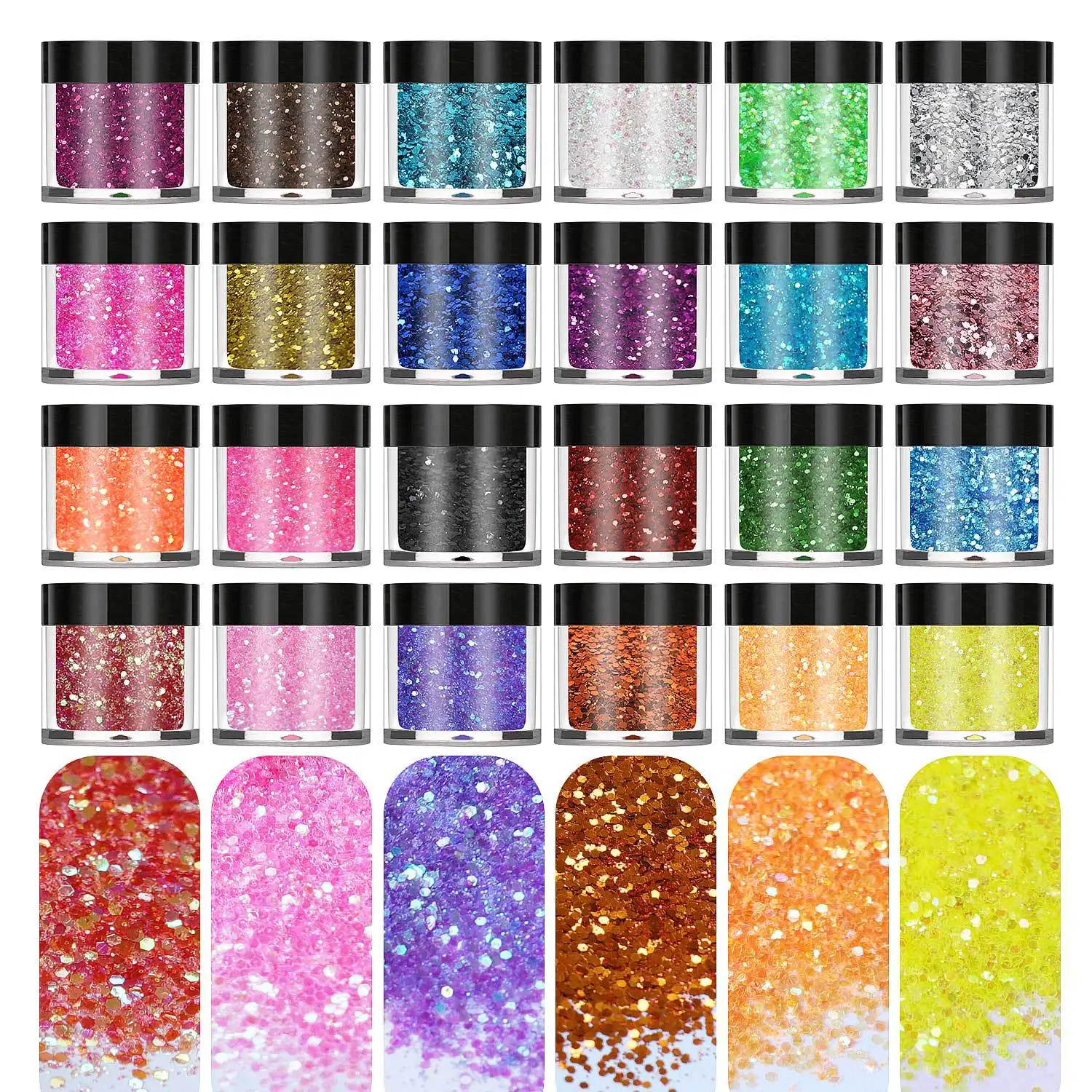 

24 Color Mix Glitter Powder 20ml Uv Resin Filling Assorted for Resin Mold Material