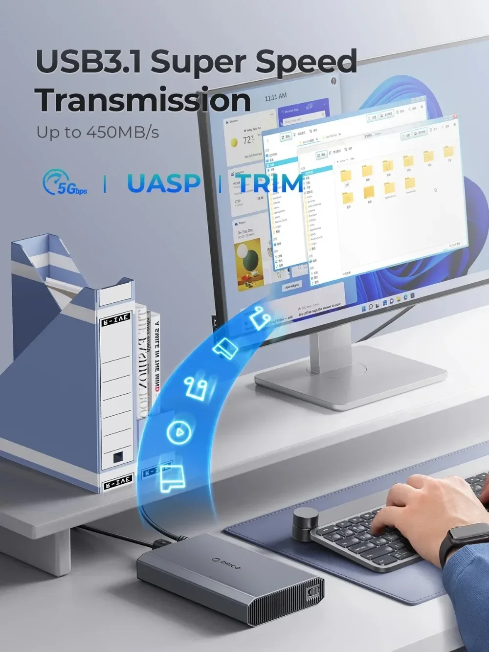 Корпус для жесткого диска ORICO 2 5/3 5 дюйма портативный корпус SATA Type-C внешняя